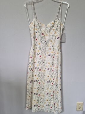 Chelsea 28 Dress Womens S Floral Strappy Eyelet Corset Seam Midi Festival Fairy